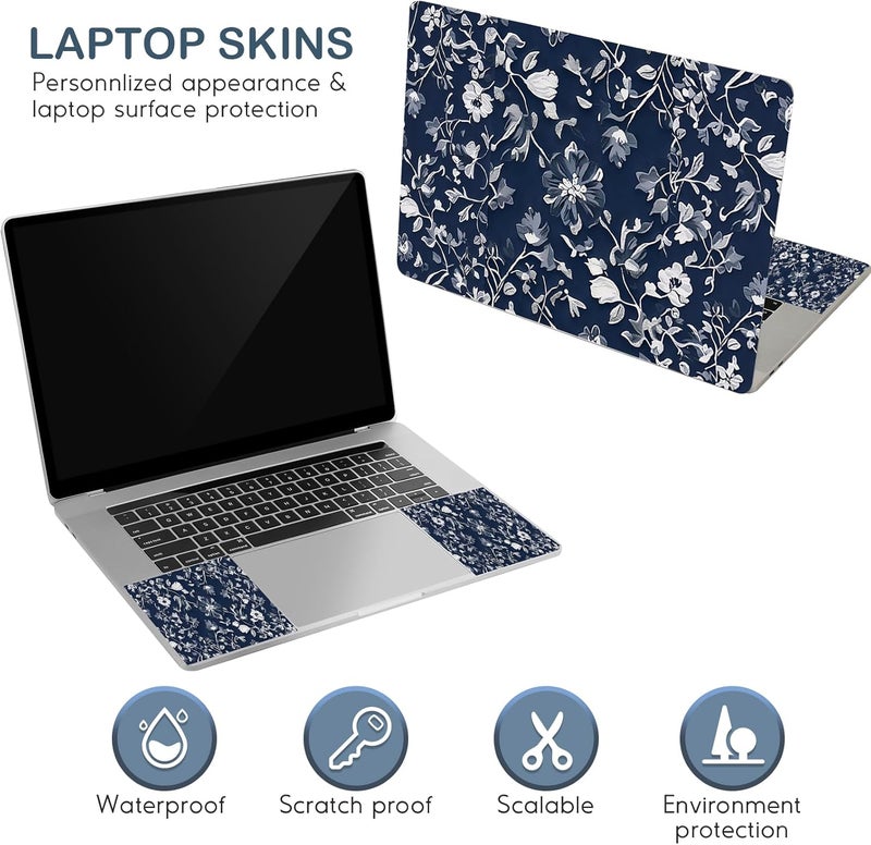 DINKY Laptop Notebook Skin Sticker Cover Decal, Fits 12-15.6 inch Laptops, Blue Art Leaf - Image 5